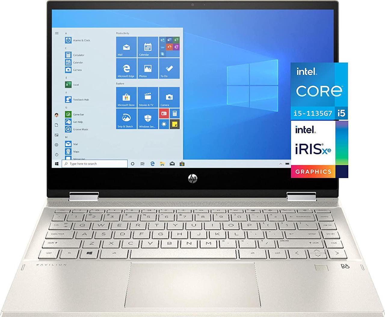 Main image of HP Pavilion x360 Intel Core i5-1135G7 8GB Memory 512 GB PCIe SSD Intel Iris Xe Graphics 14.0" Touch Screen 1920 x 1080 Convertible 2-in-1 Laptop Windows 10 Home 64-bit 14-dw1051cl