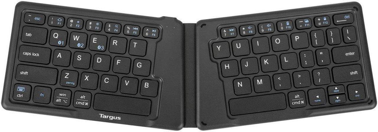 Targus Ergonomic Foldable Bluetooth Antimicrobial Keyboard Black AKF003US