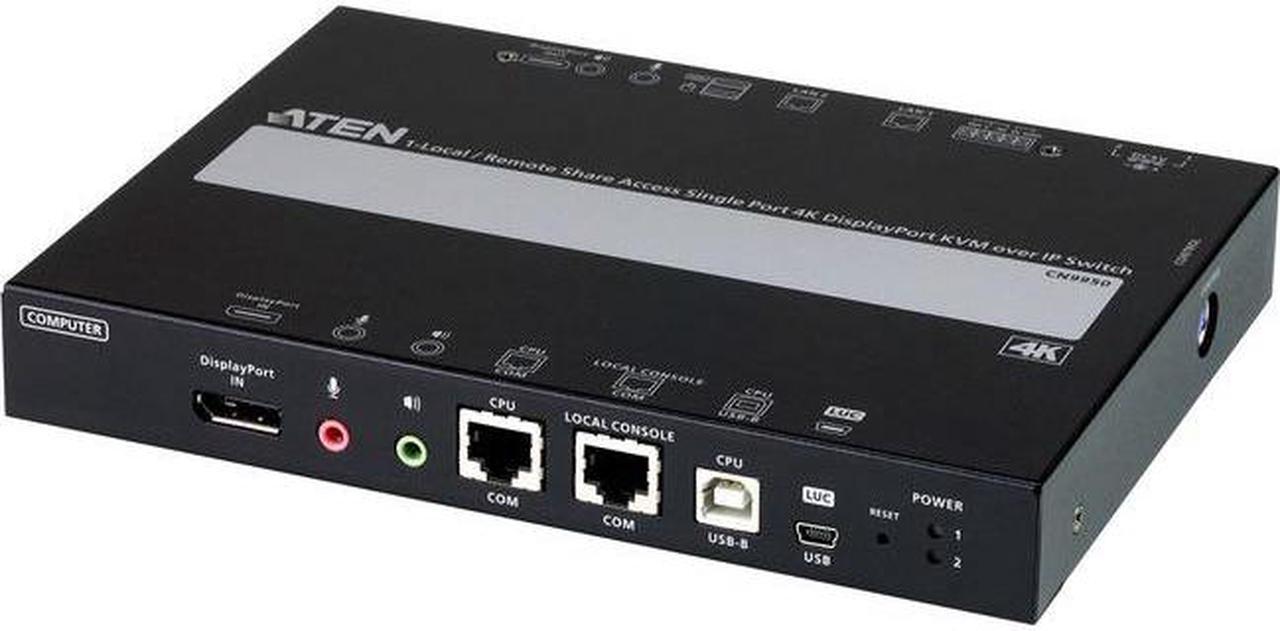 Main image of ATEN 1-Local/Remote Share Access Single Port 4K DisplayPort KVM over IP Switch CN9950