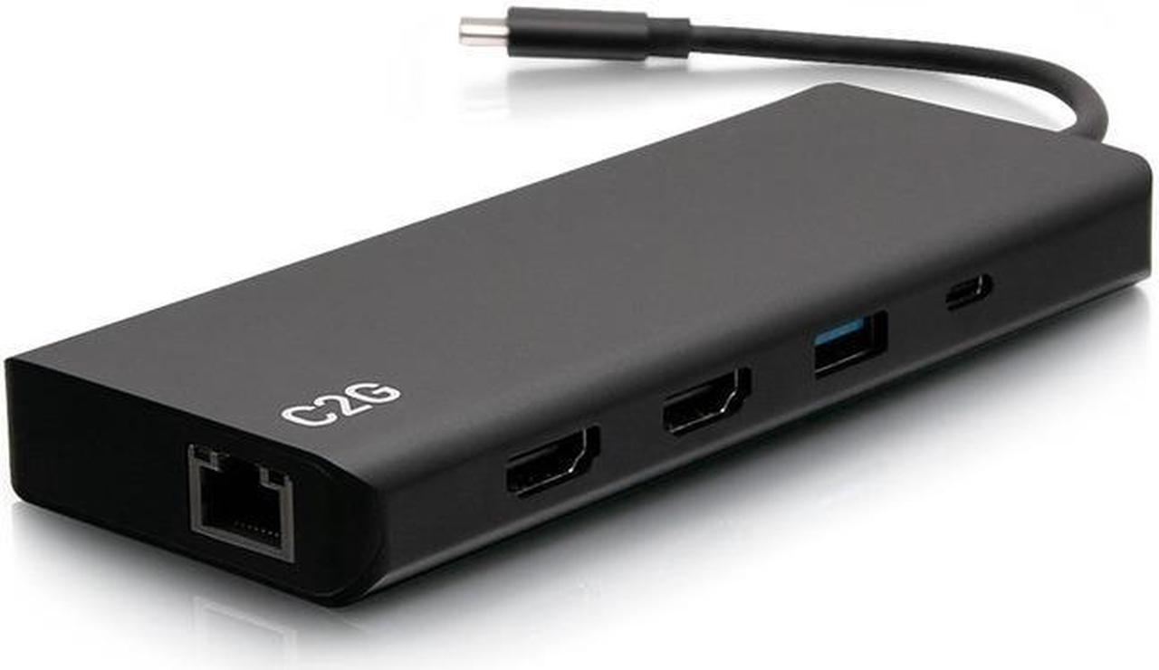 C2G 4K USB C Dual Monitor Dock HDMI Ethernet USB 3.5mm & 60W Power C2G54488