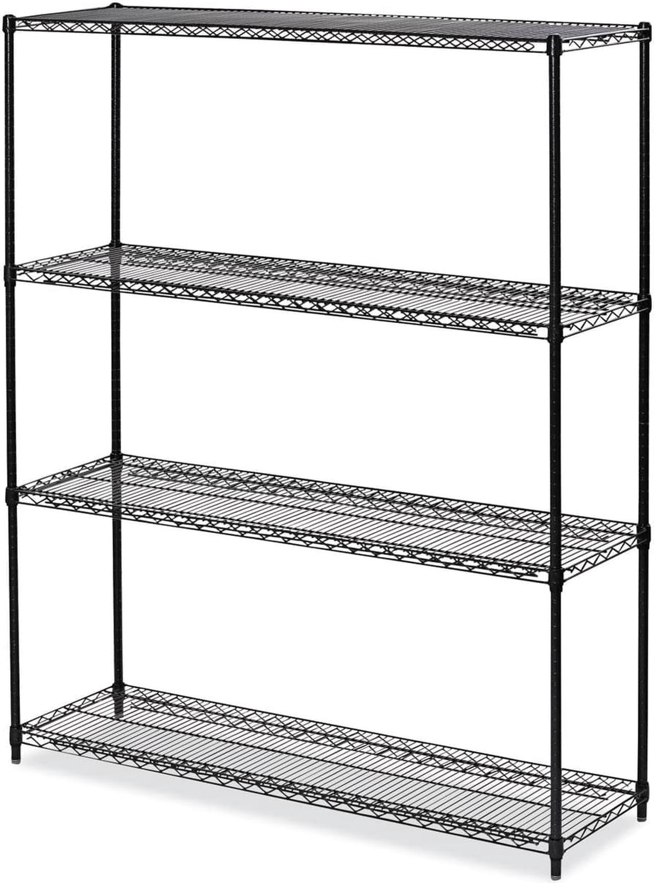 Main image of Alera - 4TIND6018BA - All-Purpose Wire Shelving Starter Kit, 4-Shelf, 60 x 18 x 72, Black Anthracite+