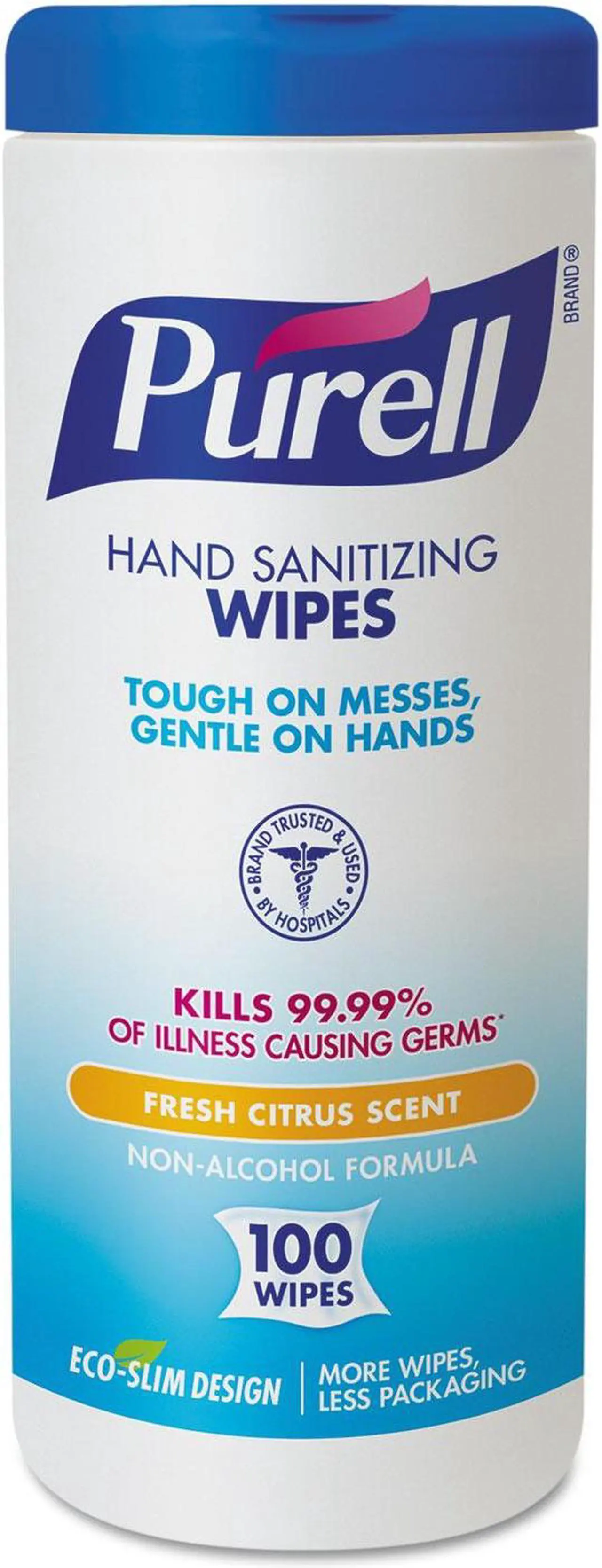 Alt view image 19 of 20 - Gojo 911112CT Premoistened Sanitizing Wipes, Cloth, 5.78 in. x 7 in., 100-Canister, 12 Canisters-CT