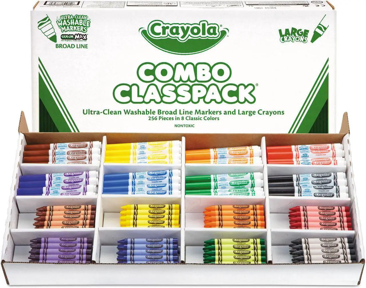 Alt view image 11 of 20 - Crayola. 523348 Classpack Crayons w/Markers, 8 Colors, 128 Each Crayons/Markers, 256/Box