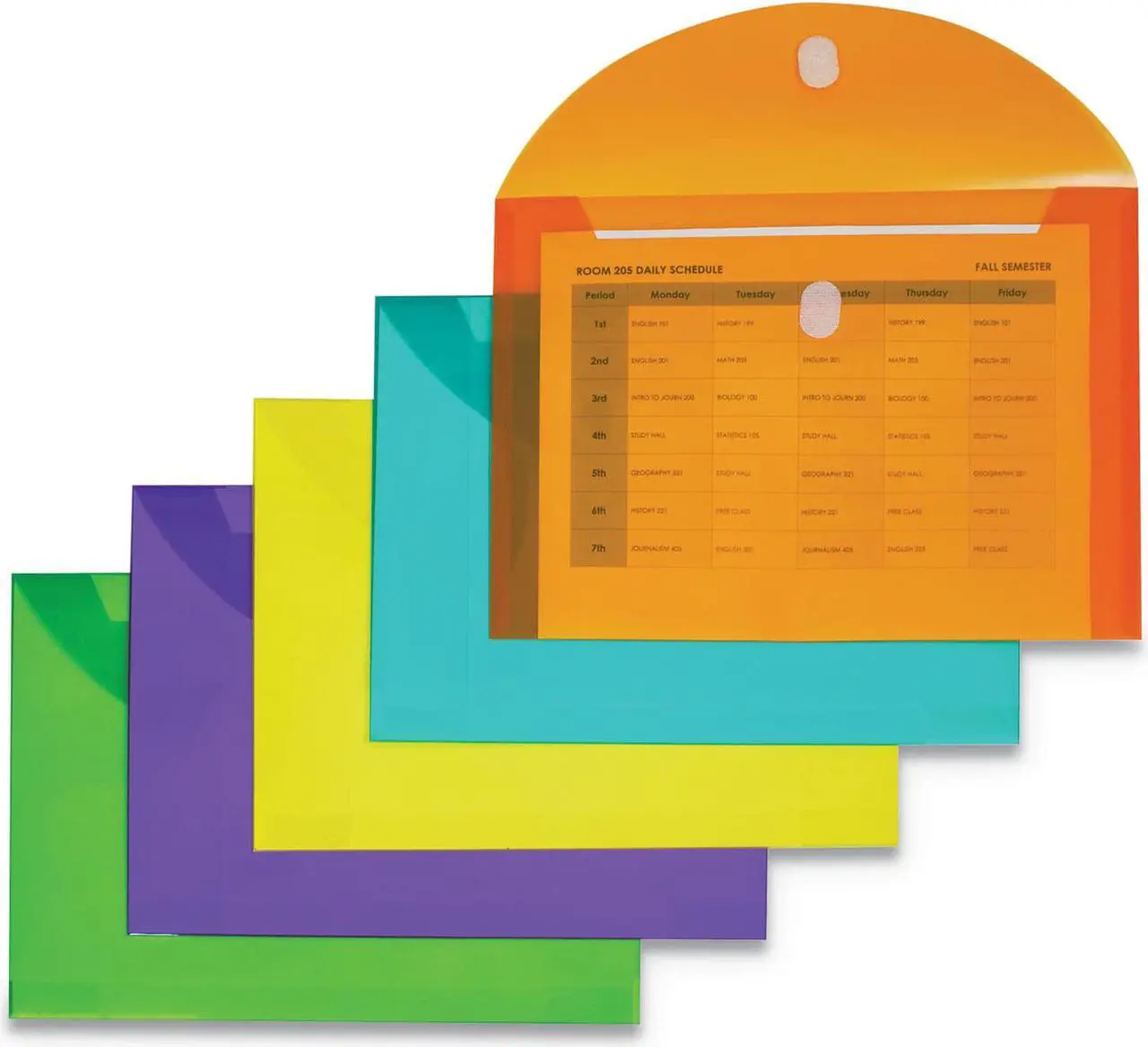 Alt view image 4 of 4 - C-Line XL Reusable Envelopes Hook and Loop Closure 8.5 x 11 Assorted Colors Pack of 10 (CLI58030)