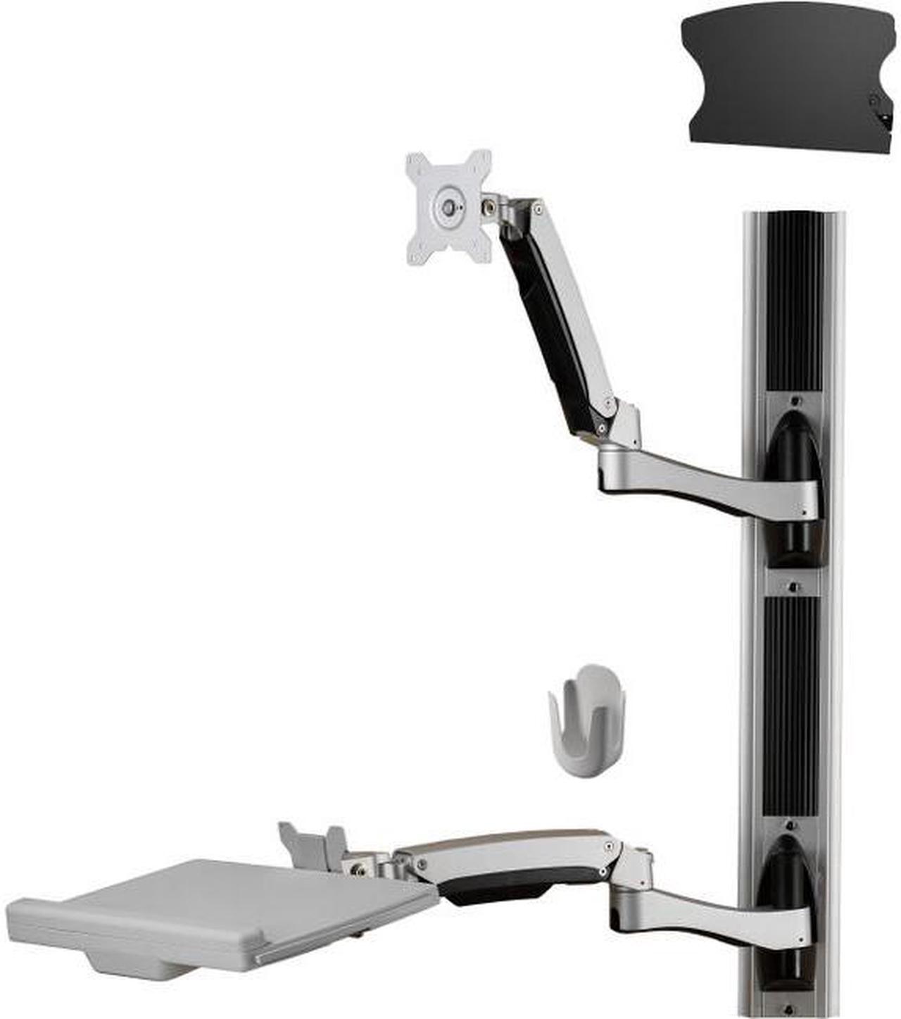 Alt view image 3 of 4 - Amer Networks  Sit-Stand Combo Workstation Wall Mount System with Extended Display Arm