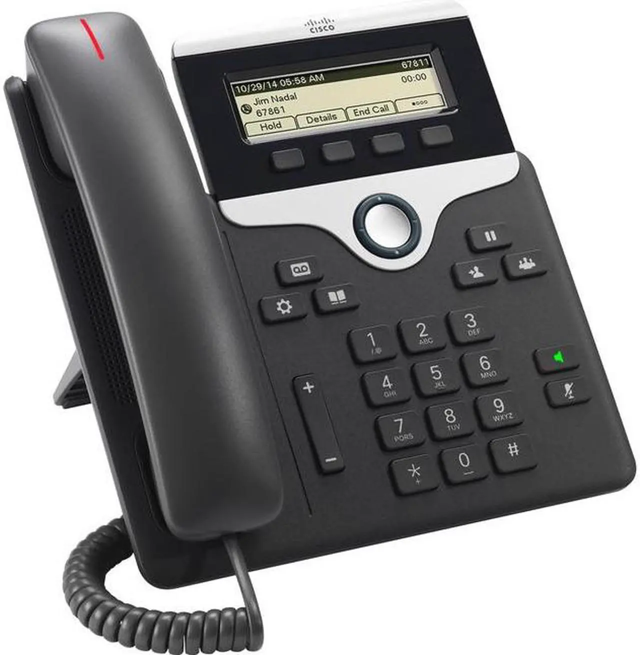 Alt view image 11 of 11 - Cisco - CP-7811-K9= - Cisco 7811 IP Phone - Cable - Wall Mountable - Charcoal - 1 x Total Line - VoIP - Caller ID - Speakerphone - 2 x Network (RJ-45) - PoE Ports - Monochrome - DHCP, SRTP, CDP, LDAP,