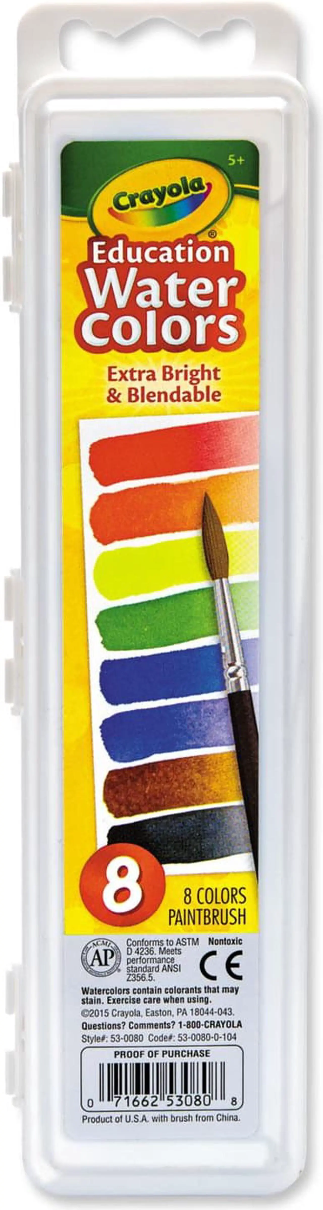 Alt view image 8 of 13 - Crayola. 530080 Watercolors, 8 Assorted Colors