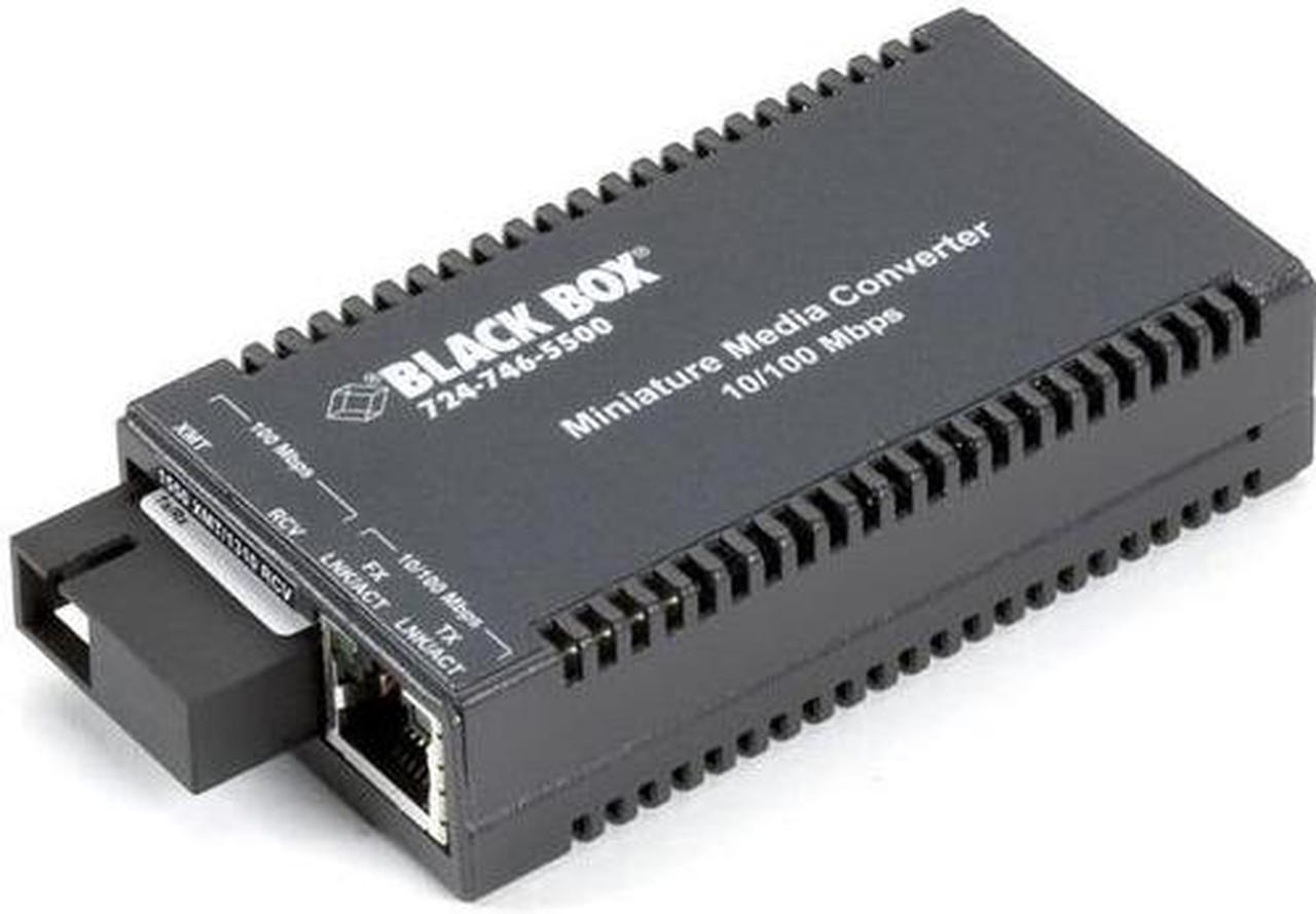 Alt view image 2 of 2 - MultiPower Miniature Fast Ethernet (100-Mbps) Media Converter - 10/100-Mbps Copper to 100-Mbps Simplex Singlemode Fiber, 1550/1310nm, 2km