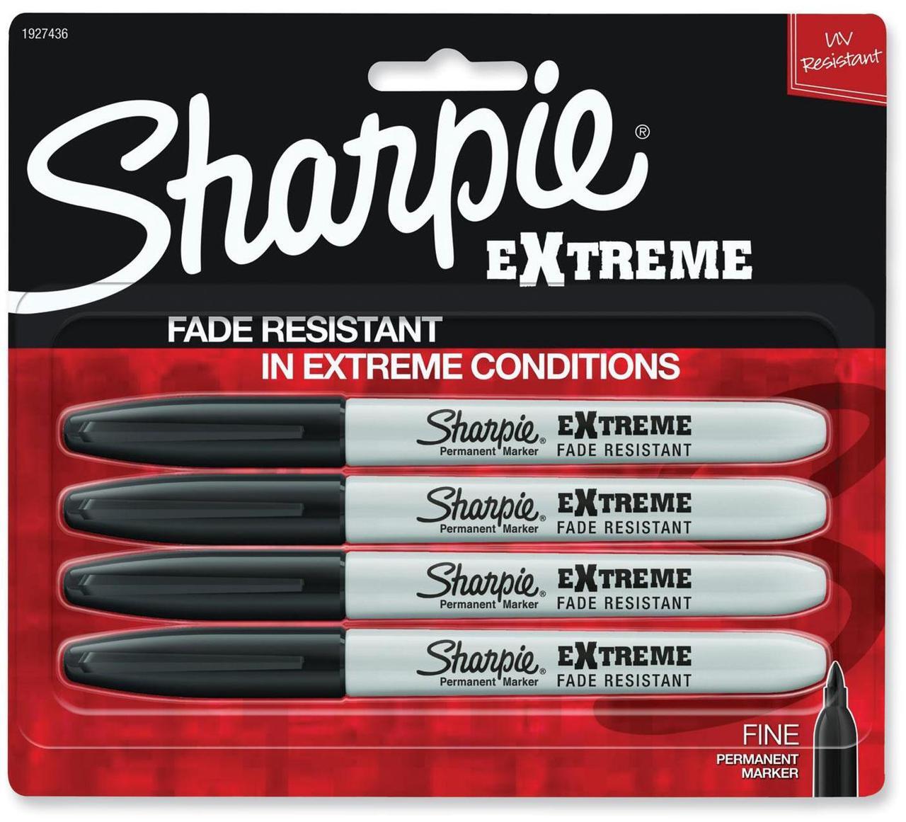 Alt view image 13 of 13 - Sharpie Extreme Permanent Markers Fine Point Black 4/Pack (1927436) 1545022