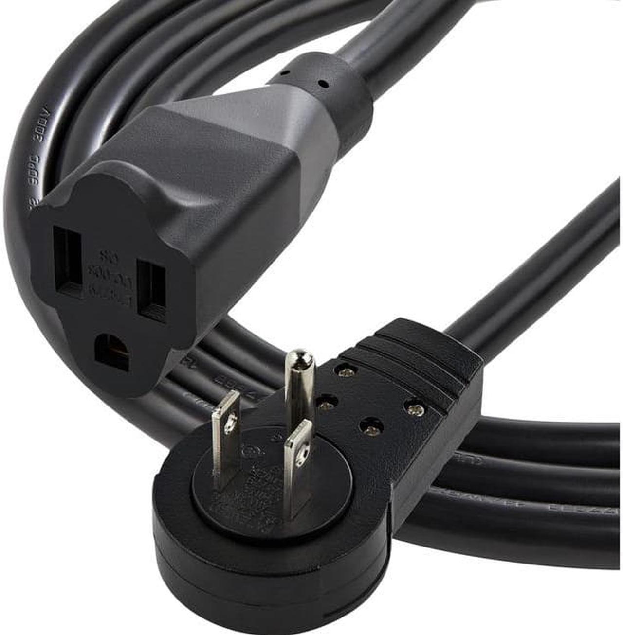 StarTech 1m Rotating Flat Plug Extension Cord 5-15P to 5-15R Black RTPAC1013