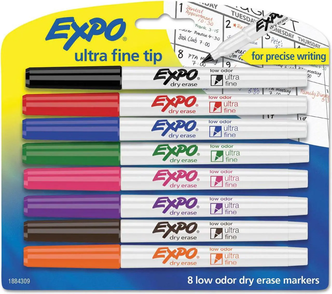 Alt view image 11 of 18 - EXPO 1884309 Low-Odor Dry-Erase Marker, Ultra Fine Point, Assorted, 8 per Set