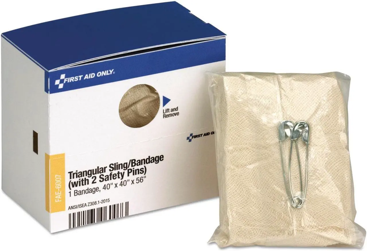 Alt view image 11 of 14 - First Aid Only Triangular Sling/Bandage, 40” x 40” x 56”, 2 Safety Pins/1 Bandage/Box