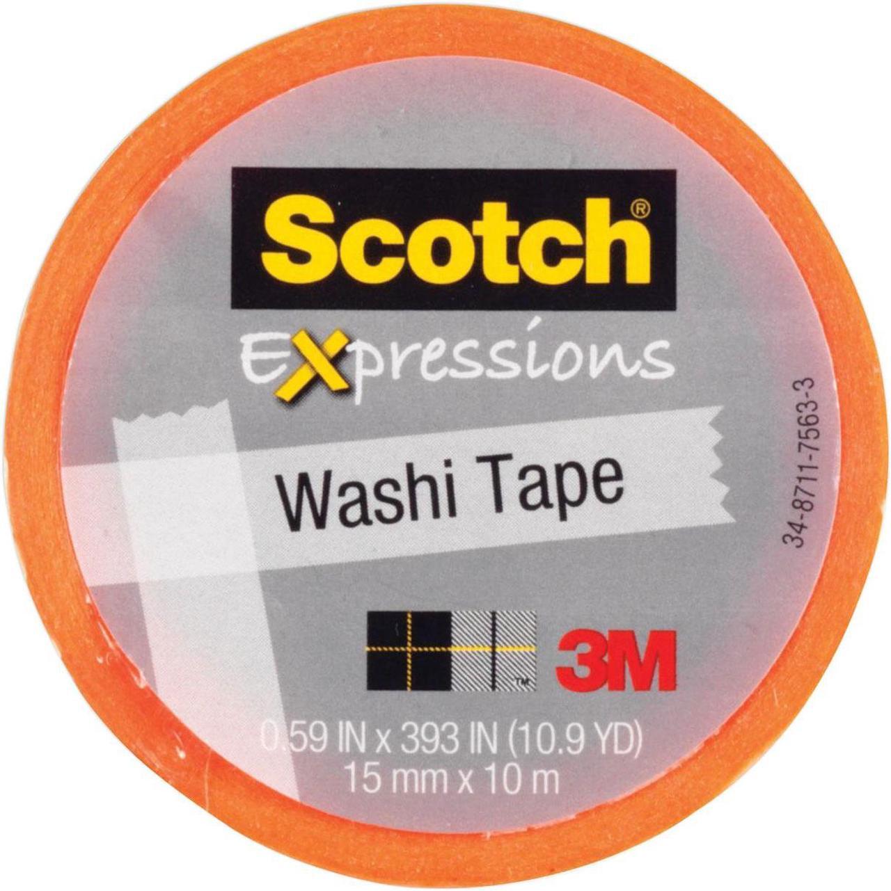 Alt view image 7 of 17 - 3M C314-ORG Washi Tape .59 in. x 393 in. - 15mmx10m -Orange
