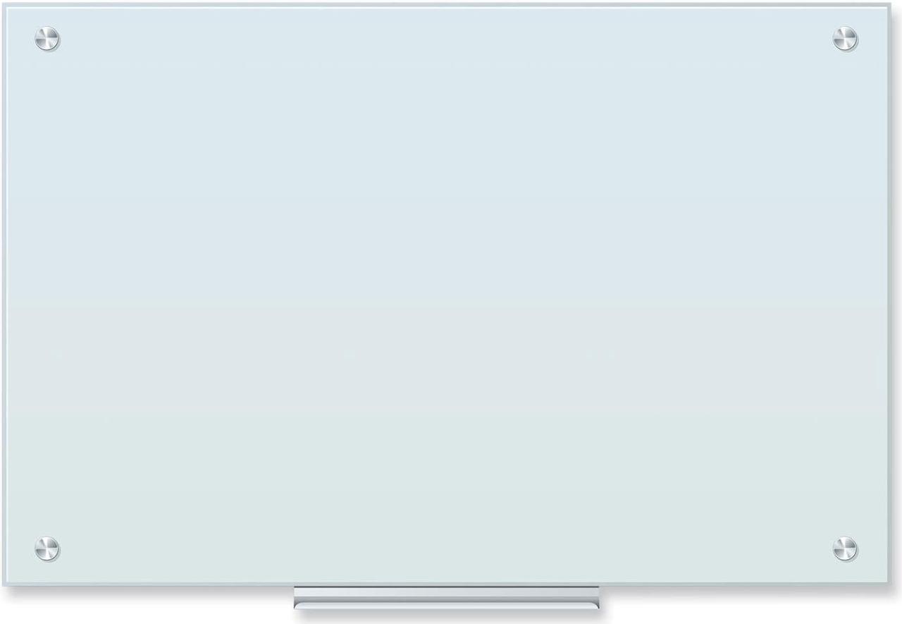 Alt view image 4 of 9 - U Brands Magnetic Glass Dry Erase Board 35x23 White Frosted Surface Frameless