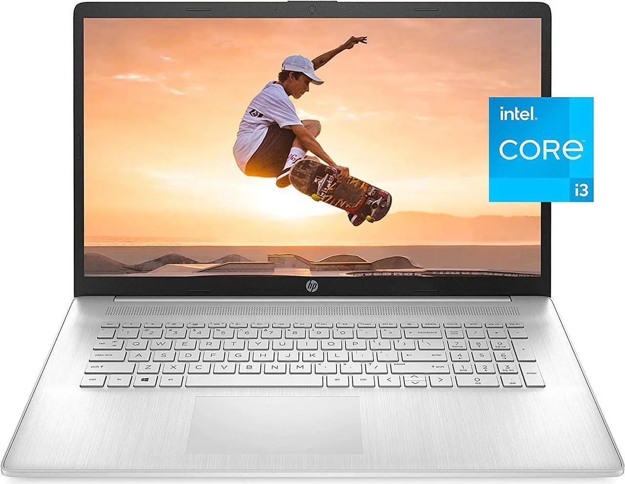 Alt view image 6 of 8 - HP 17 Series 17.3" HD+ Touchscreen Laptop Intel Core i3-1125G4 8GB RAM 256GB Natural Silver