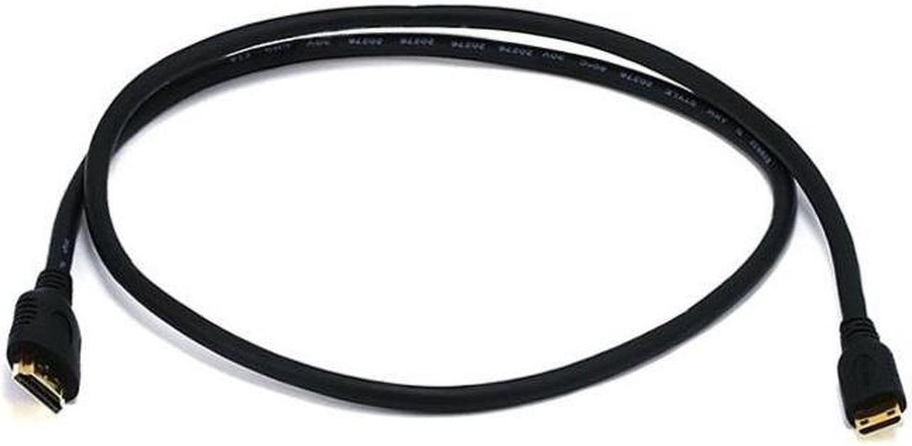 Alt view image 13 of 16 - Monoprice High Speed HDMI Cable - 6 Feet - Black | Blackwith HDMI Mini Connector, 4K @ 24Hz, 10.2Gbps, 30AWG