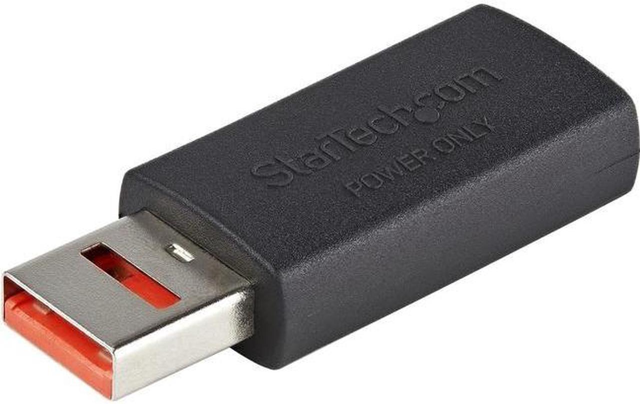 StarTech.com Secure Charging USB Data Blocker Adapter - Male to Female USB-A Charge-Only Adapter - No-Data Charge/Power-Only Adapter for Phone/Tablet - Data Blocking USB Protector Adapter (USBSCHAAMF)