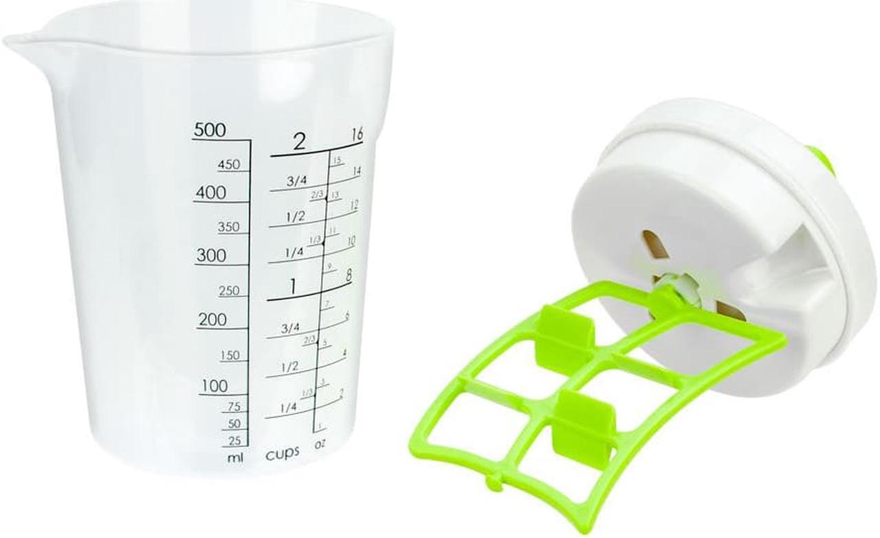 Alt view image 2 of 6 - MainStays Ratchet Style Multi Mixer Vinaigrettes Marinades Measuring Cup Trigger