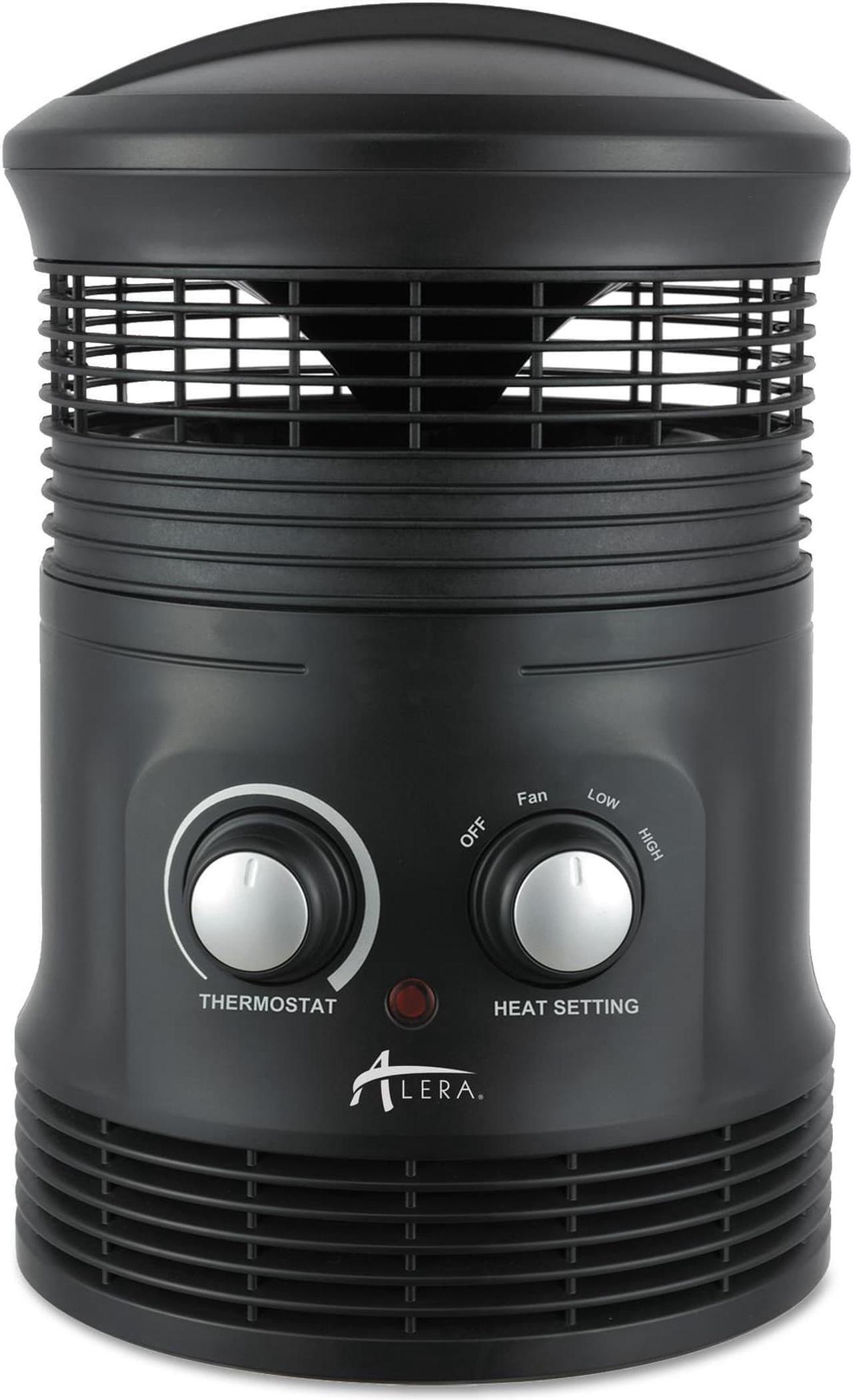 Alt view image 2 of 11 - Alera 360 Deg Circular Fan Forced Heater, 8" X 8" X 12", Black HEFF360B