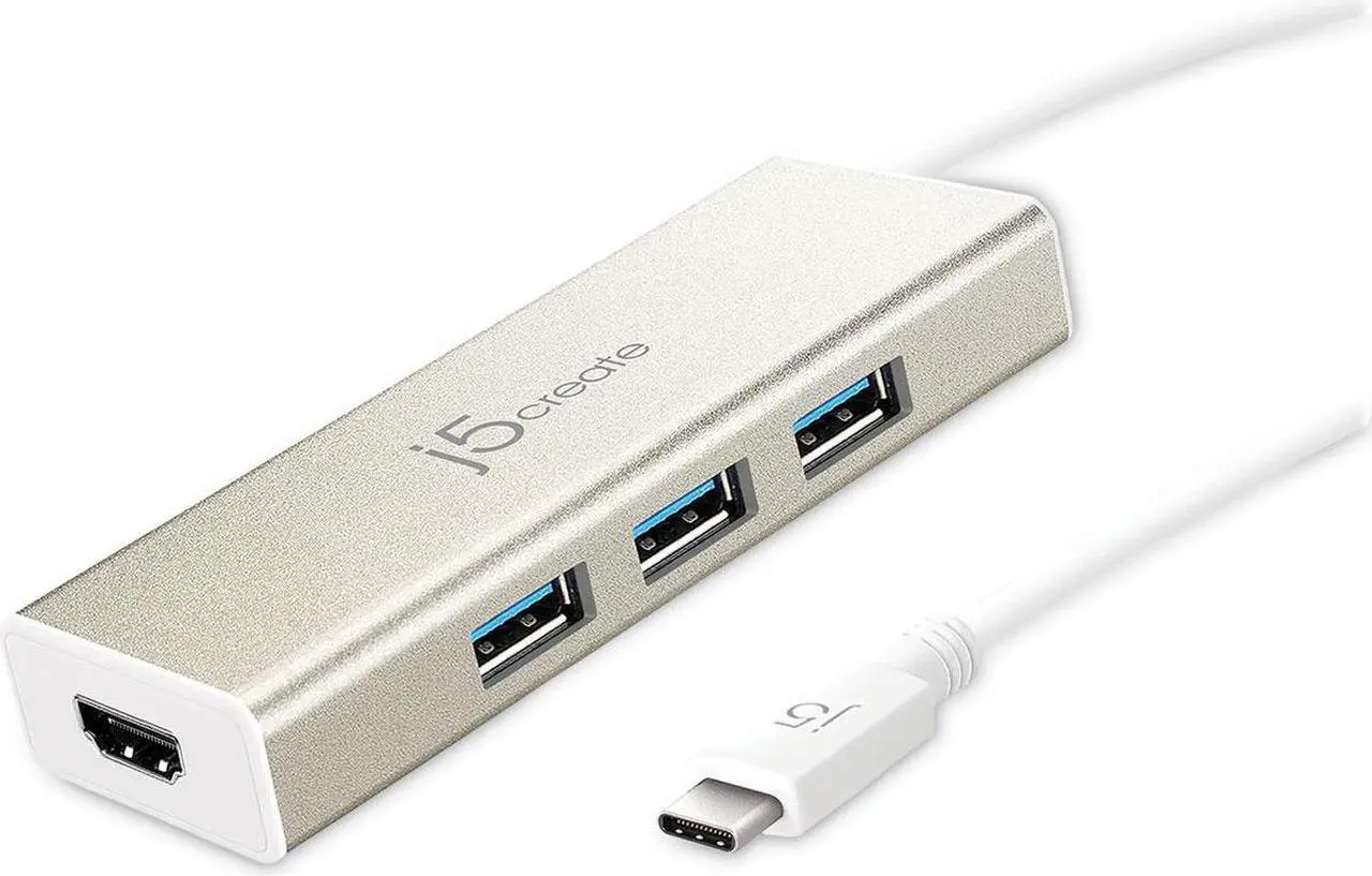Alt view image 9 of 20 - j5create USB-C 3-Port USB 3.0 & 4K HDMI Hub