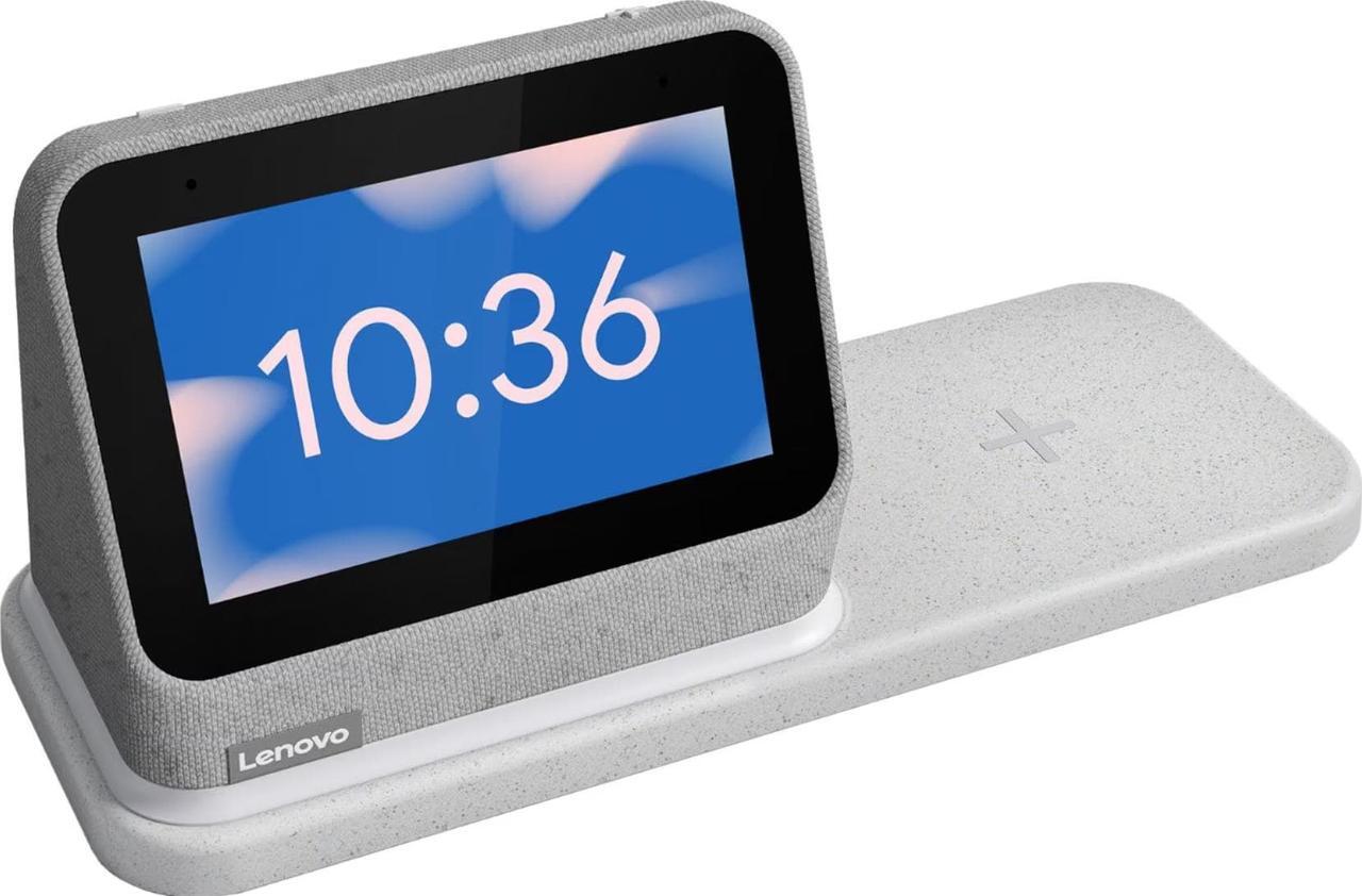 Alt view image 8 of 9 - Lenovo Smart Clock Gen 2, Grey, with Charging Station, 3.97" IPS Touch, 1GB, 8GB