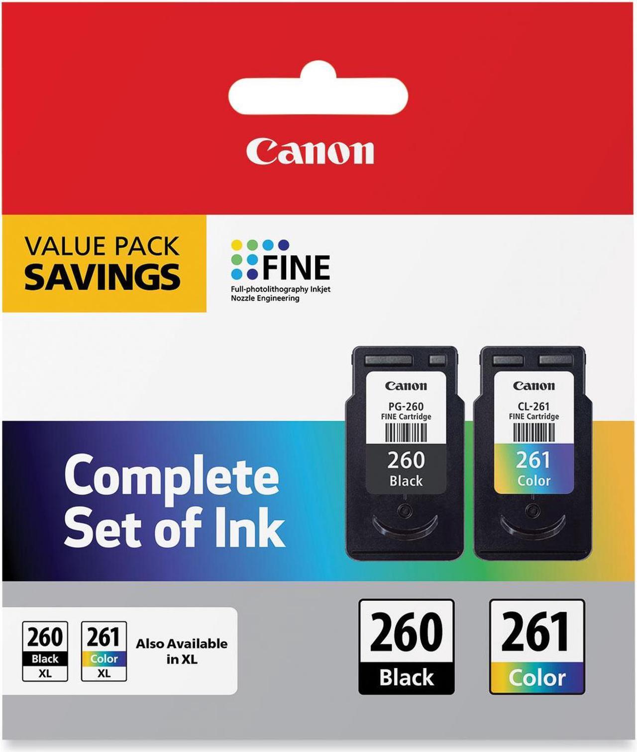 Alt view image 13 of 18 - Canon PG-260 Black & CL-261 Color Ink Cartridge Value Pack for PIXMA TS5320