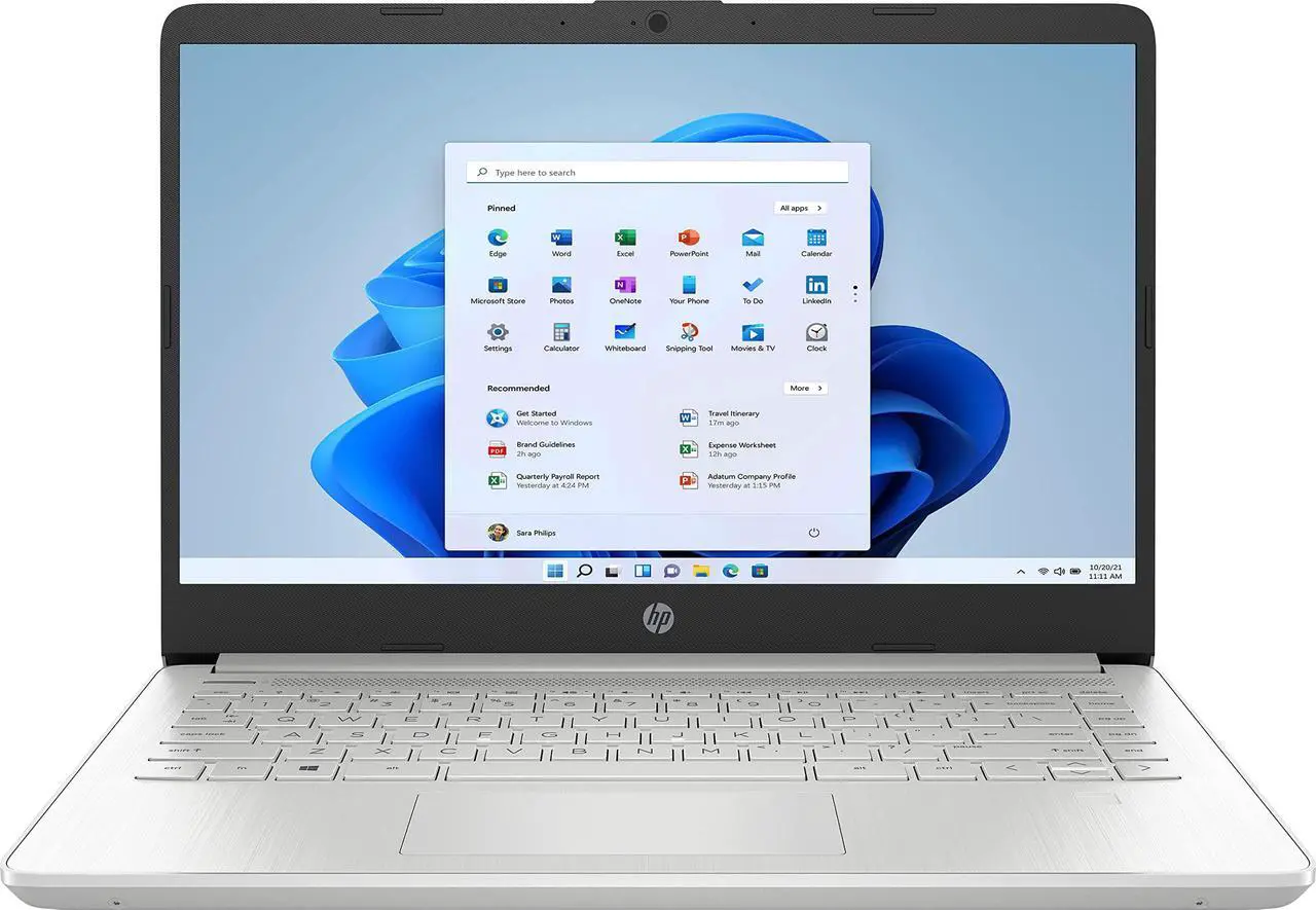 Alt view image 8 of 12 - HP 14-fq0033dx 14" HD Laptop AMD Ryzen 3 3250U 2.6 GHz up to 3.5 GHz AMD Radeon 8GB DDR4-2400 RAM 128GB SATA 3 M.2 SSD Windows 11 Home in S mode - 6A2P1UA