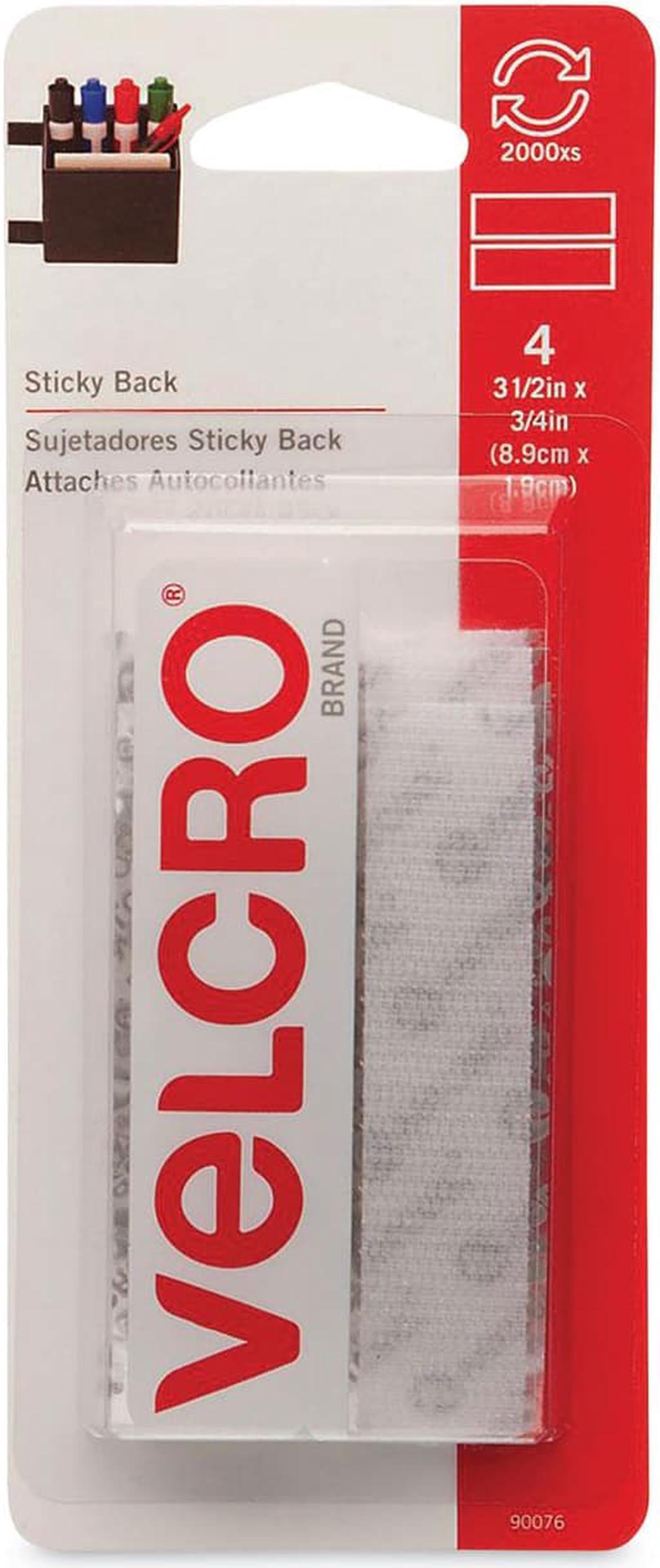 Alt view image 6 of 6 - VELCRO(R) brand STICKY BACK(R) Tape 3/4"X3-1/2" 4/Pkg-White