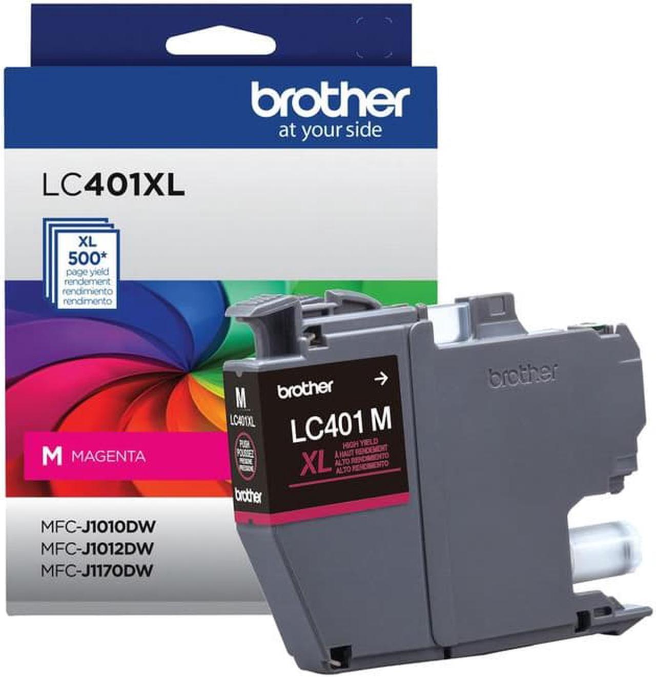 Brother LC401 Magenta High Yield Ink Cartridge Prints Up to 500 Pages (LC401XLMS)