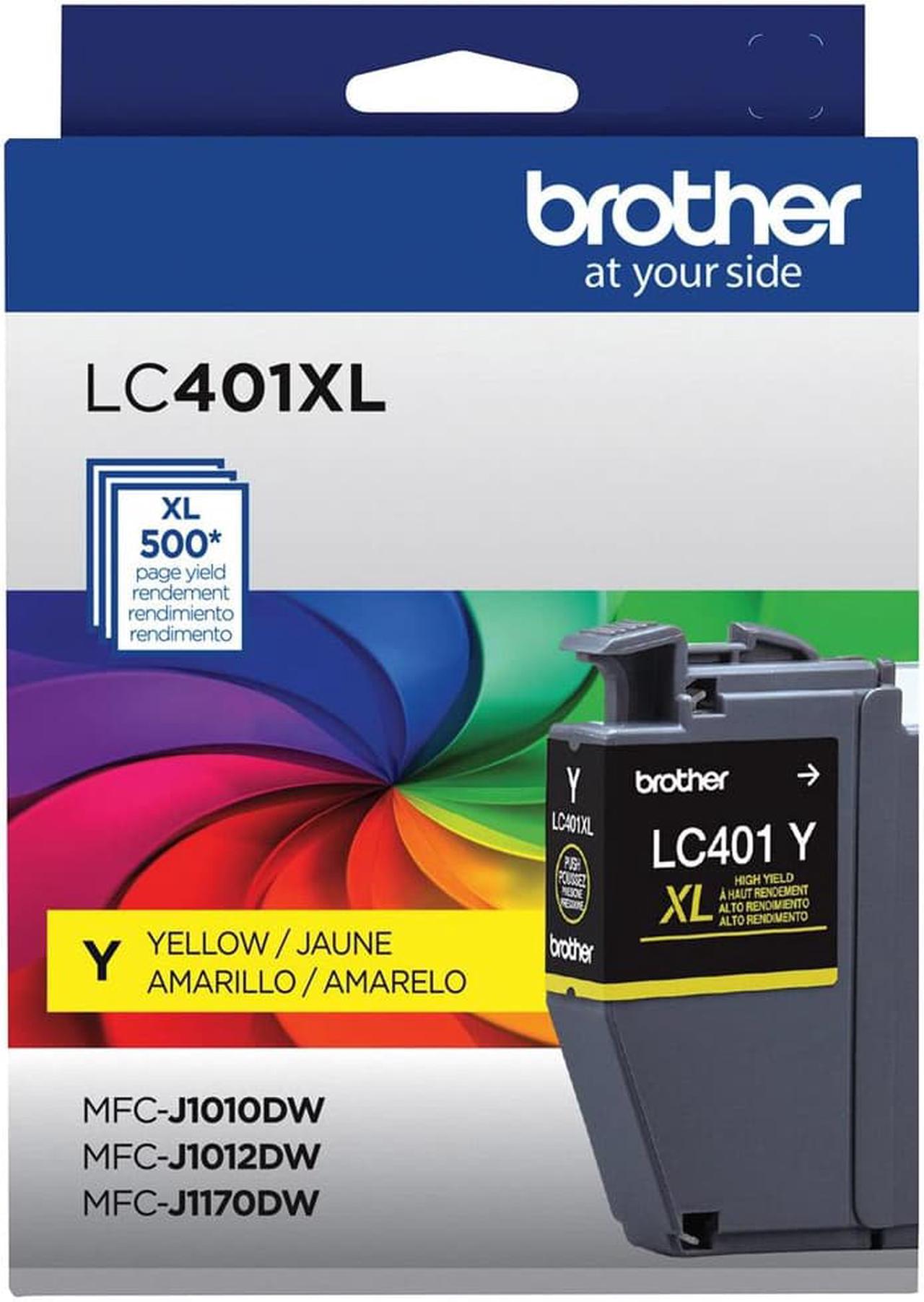 Brother LC401 Yellow High Yield Ink Cartridge Prints Up to 500 Pages (LC401XLYS)