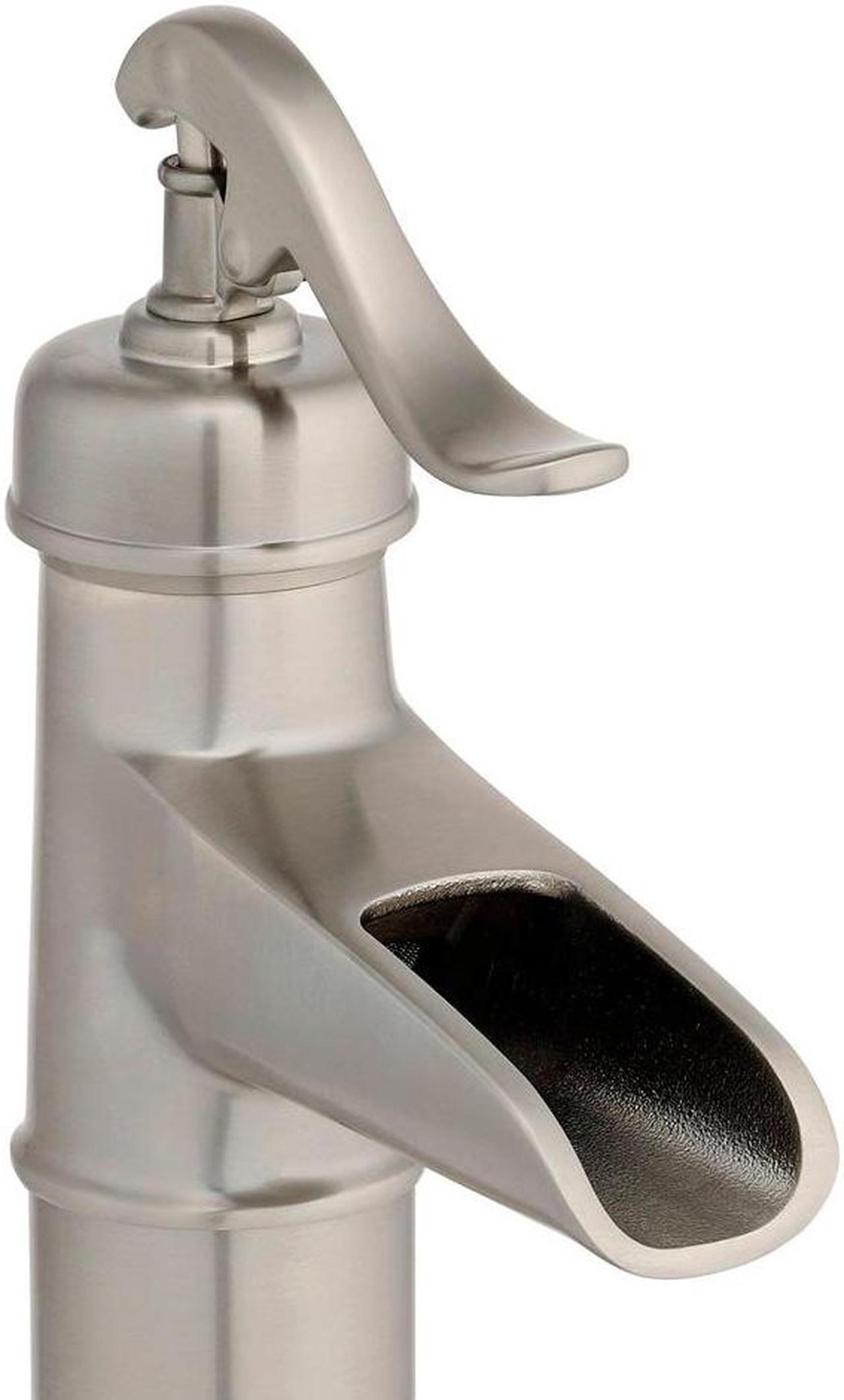 Alt view image 6 of 8 - Pfister Ashfield Single Control Vessel Bathroom Faucet Brushed Nickel LG40-YP0K