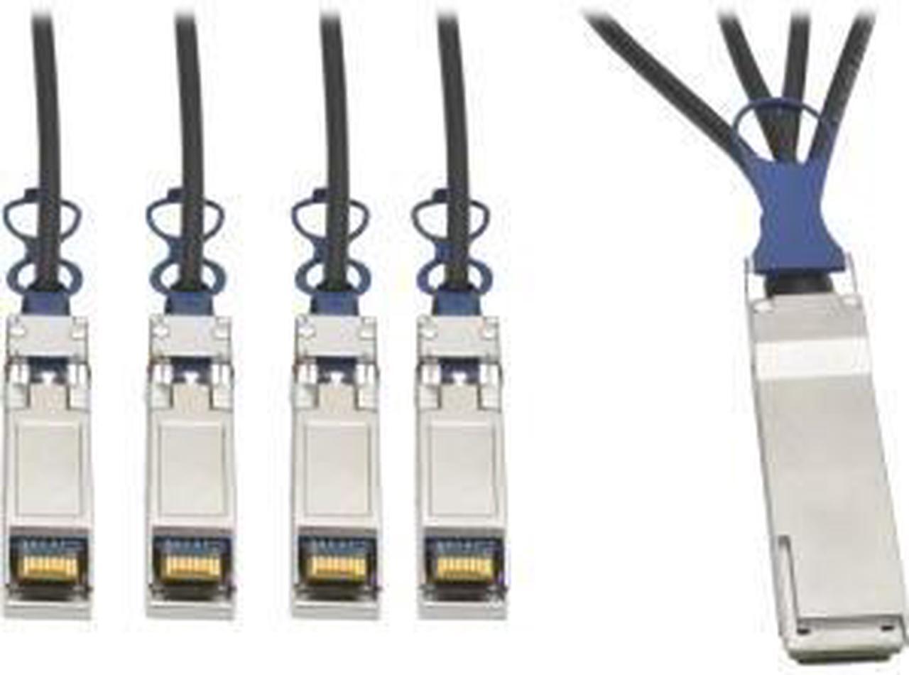 Alt view image 10 of 10 - TRIPP LITE N281-02M-BK 40GbE QSFP+ to 10GbE SFP+ Passive Copper Breakout Cable 2M 6.5'