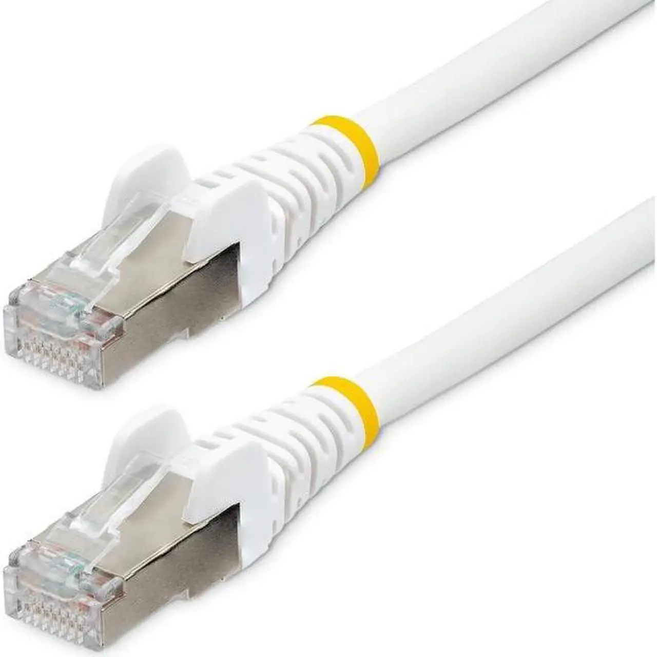 Main image of StarTech 9ft CAT6a Ethernet Cable White Low Smoke Zero Halogen LSZH 10 GbE 100W PoE S/FTP Snagless RJ-45 Network Patch Cord NLWH9FCAT6APATCH