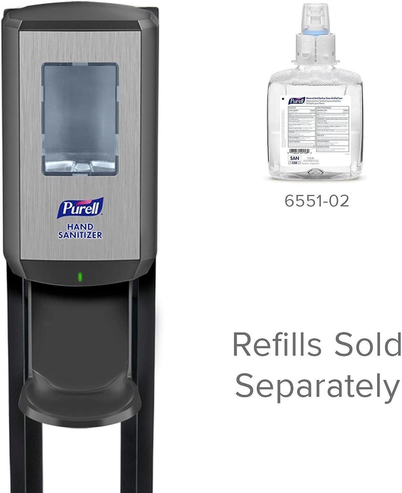 Alt view image 12 of 13 - PURELL CS 6 Automatic Floor Stand Hand Sanitizer Dispenser Black/Chrome (7416-DS)