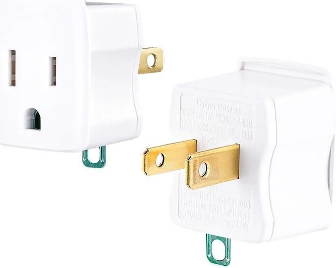 Alt view image 9 of 10 - CyberPower GT1W2PK Power Plug - NEMA 1-15P - 125 V AC / 15 A - White