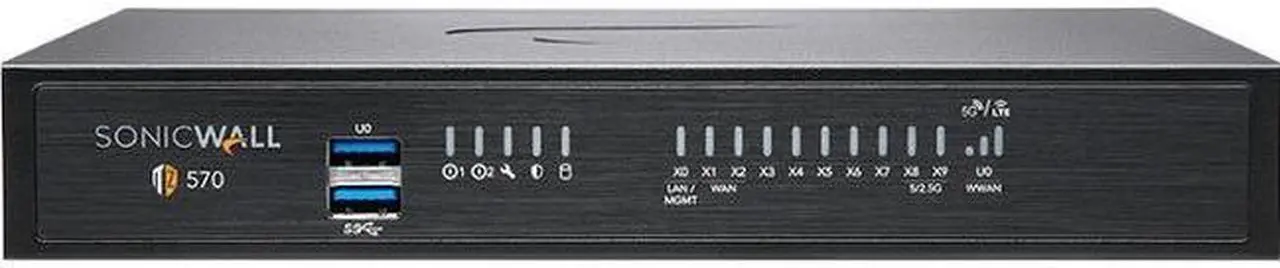 Main image of SonicWall TZ570P Network Security/Firewall Appliance - Intrusion Prevention - 8 Port - 1000Base-T - 5 Gigabit Ethernet - 512 MB/s Firewall Throughput - AES (192-bit), DES, MD5, AES (256-bit), 3DES, AE