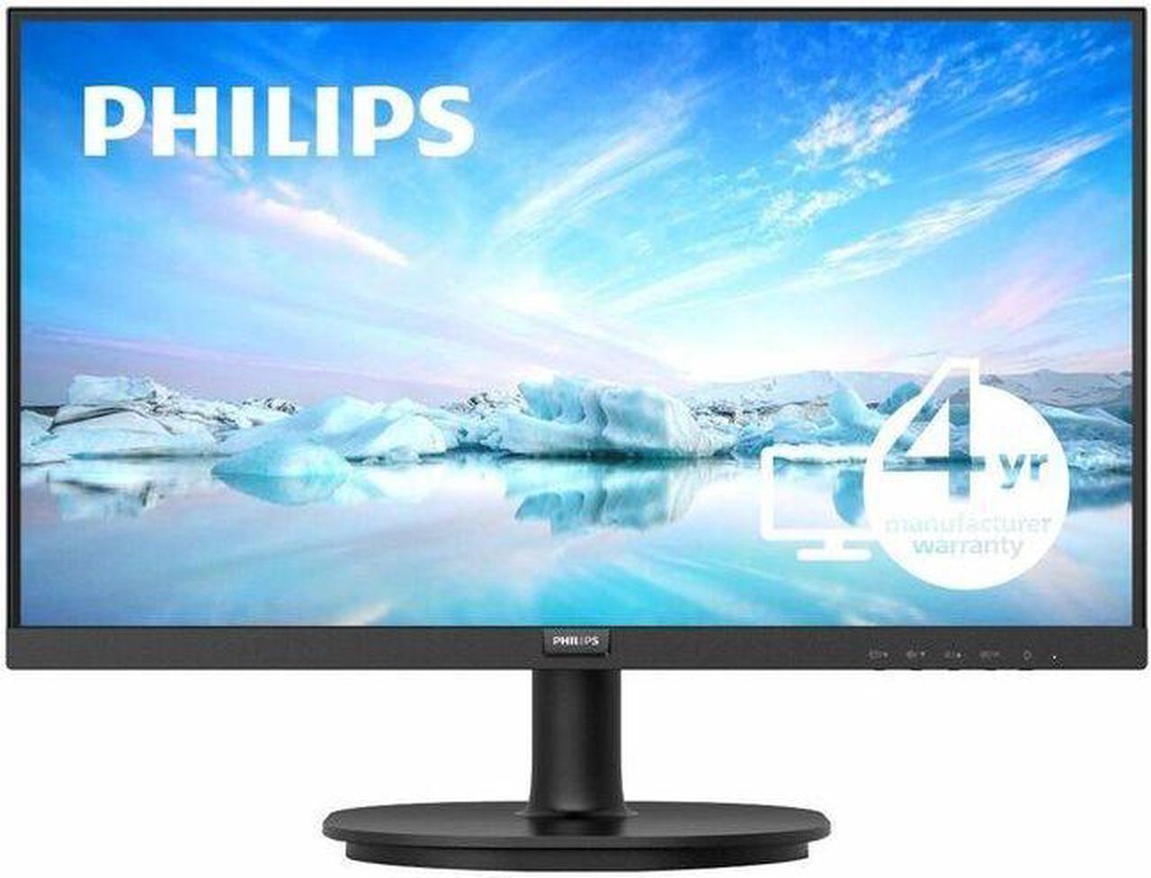 Philips V-line 221V8L 22" Class Full HD LED Monitor - 16:9 - Textured Black - 21.5" Viewable - Vertical Alignment (VA) - WLED Backlight - 1920 x 1080 - 16.7 Million Colors - Adaptive Sync -