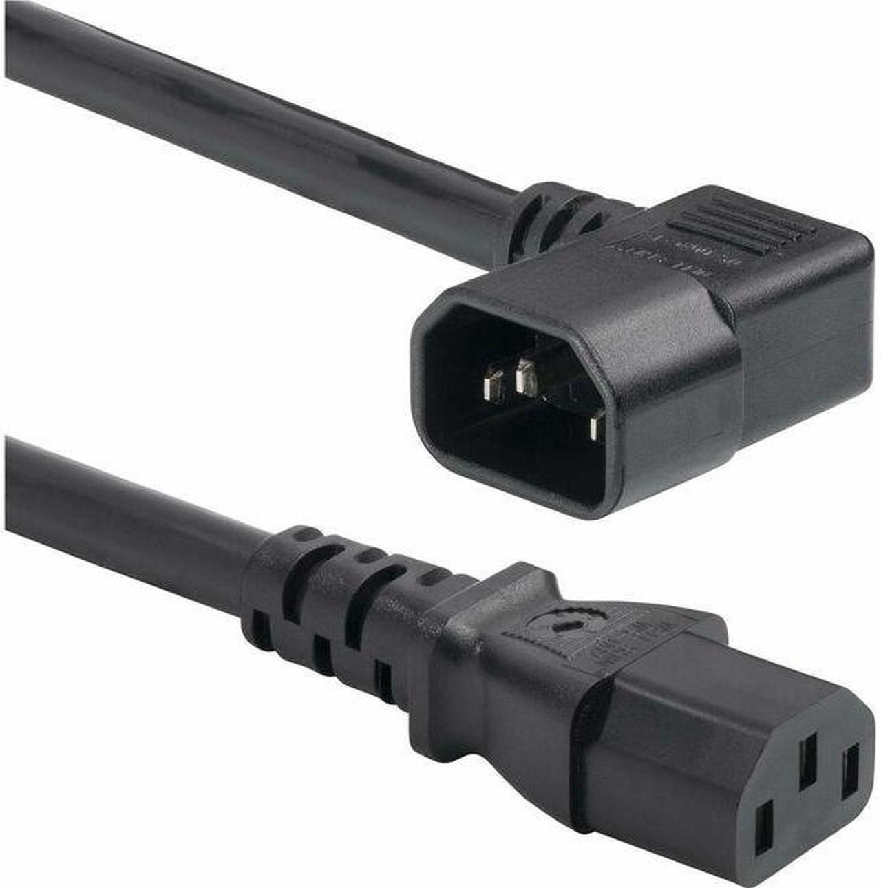 StarTech 6ft 1.8m Heavy Duty Power Cord Right Angle IEC 60320 C14 to C13 15A 250V 14AWG UL Listed Components 87454600POWERCORD