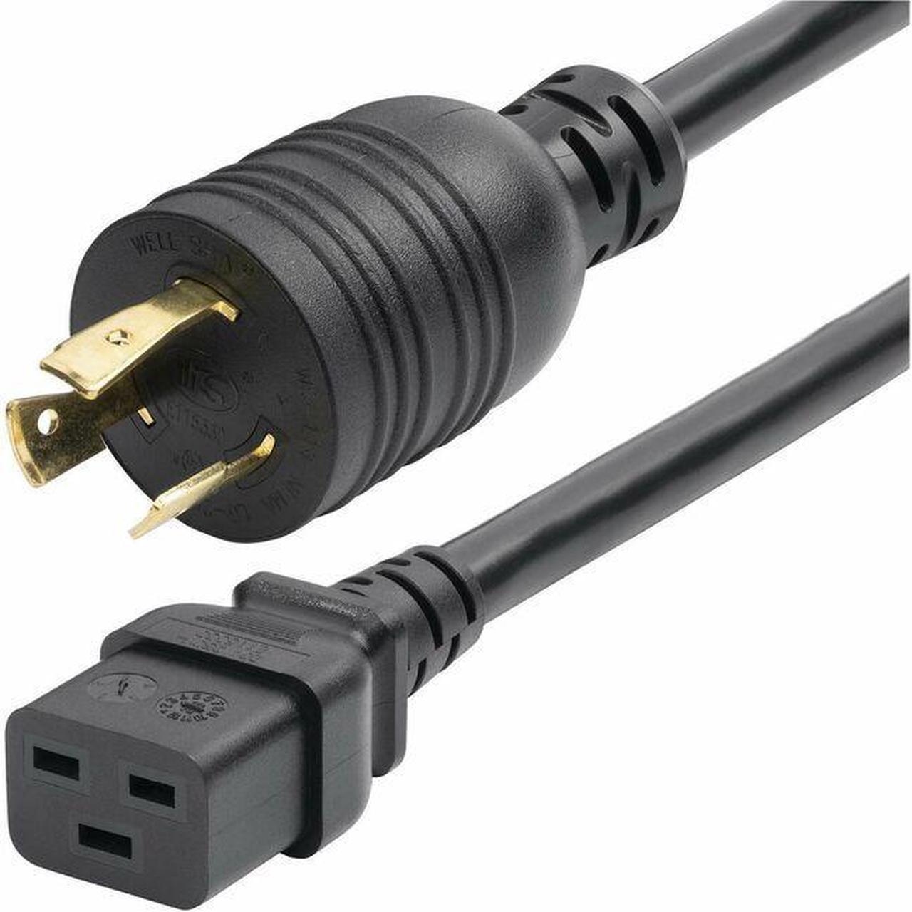 StarTech 6ft 1.8m Heavy Duty Power Cord Twist-Lock NEMA L6-20P to IEC 60320 C19 20A 250V 12AWG UL Listed Components ZA162600POWERCORD