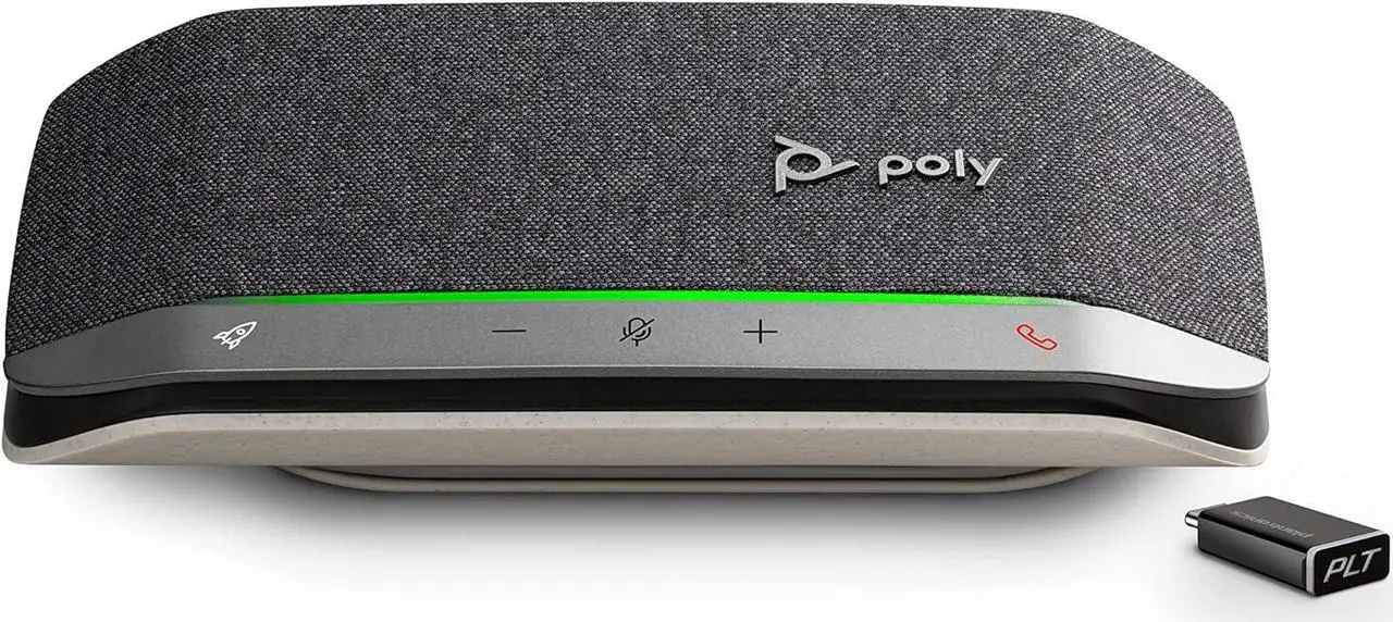Alt view image 2 of 4 - Poly - Sync 20+ Bluetooth Speakerphone (Plantronics) - Personal Portable Speakerphone - USB-C Bluetooth Adapter - Connect to Your PC/Mac/Cell Phone - Works with Teams, Zoom & More, Black