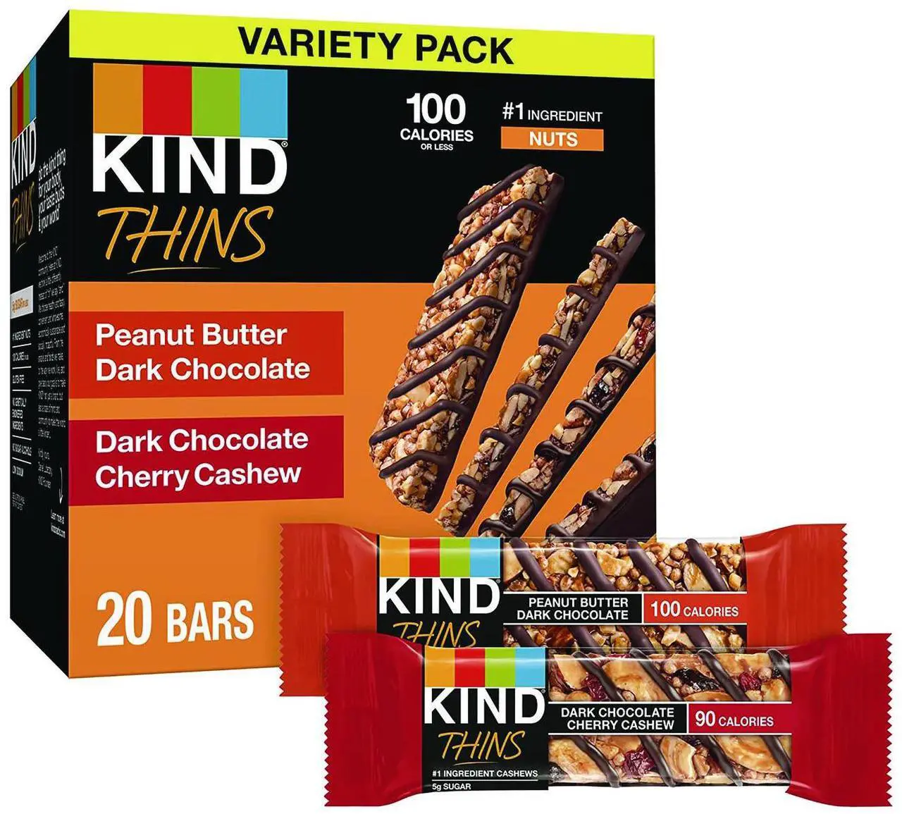 Alt view image 7 of 11 - KIND Thins Gluten-Free Bar Variety Pack 14.8 oz. 20 Bars/Box (41891) PHW41891