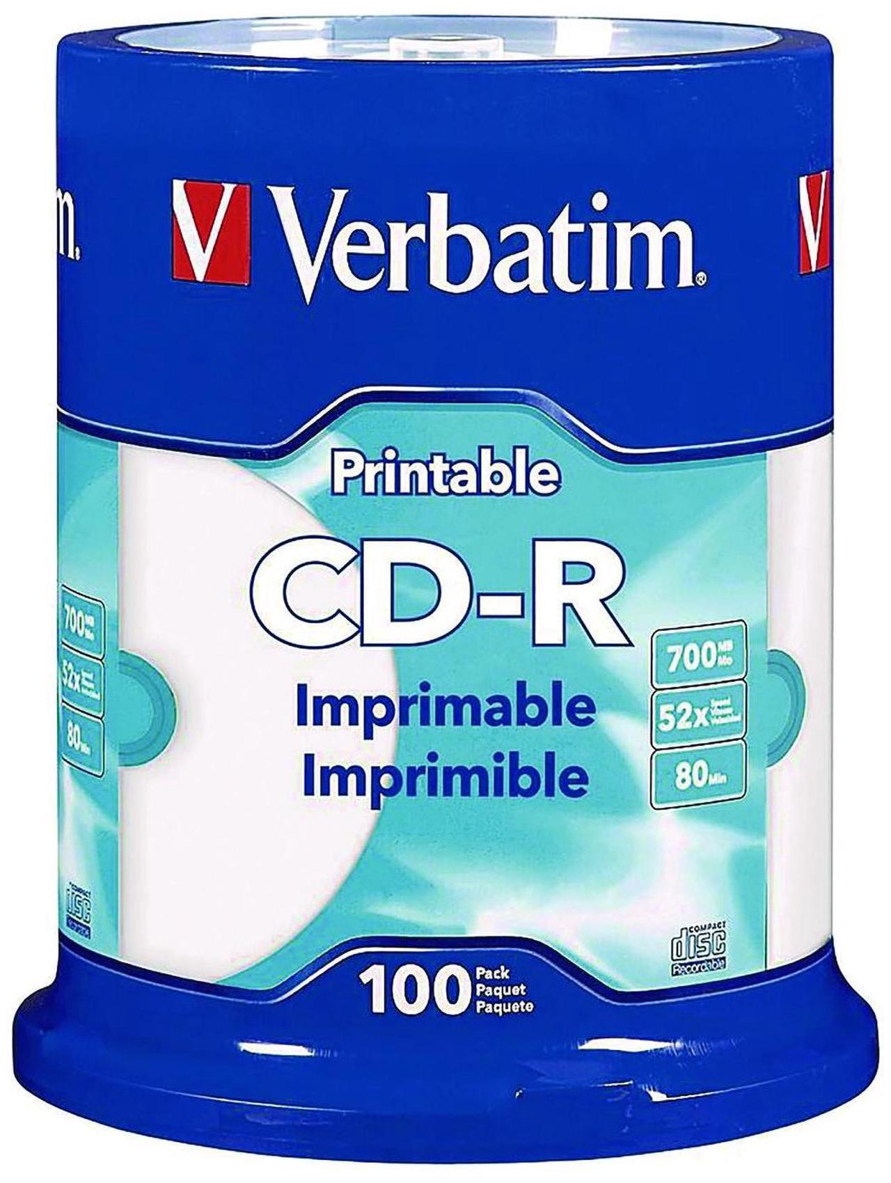 Alt view image 3 of 9 - CD-R Printable Recordable Disc 700 MB/80 min 52x Spindle White 100/Pack 98493