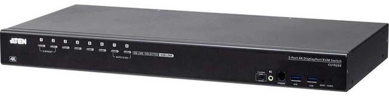 Main image of ATEN CS19208 8-Port USB 3.0 4K DisplayPort KVM Switch with Rack Mounting Kit