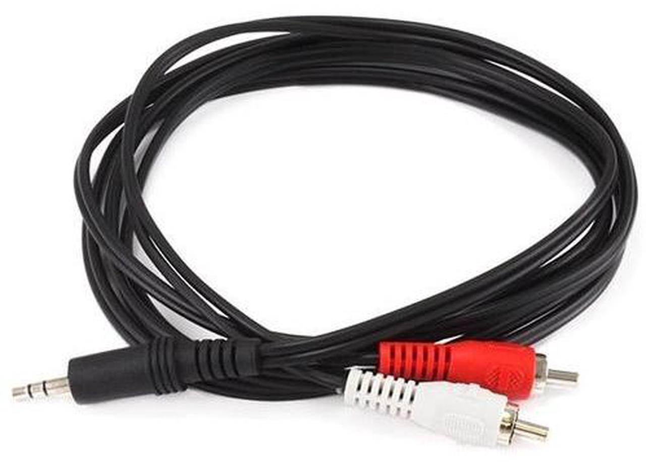 Alt view image 9 of 11 - Monoprice 665 6ft 3.5mm Stereo Plug/2 RCA Plug Cable - Black