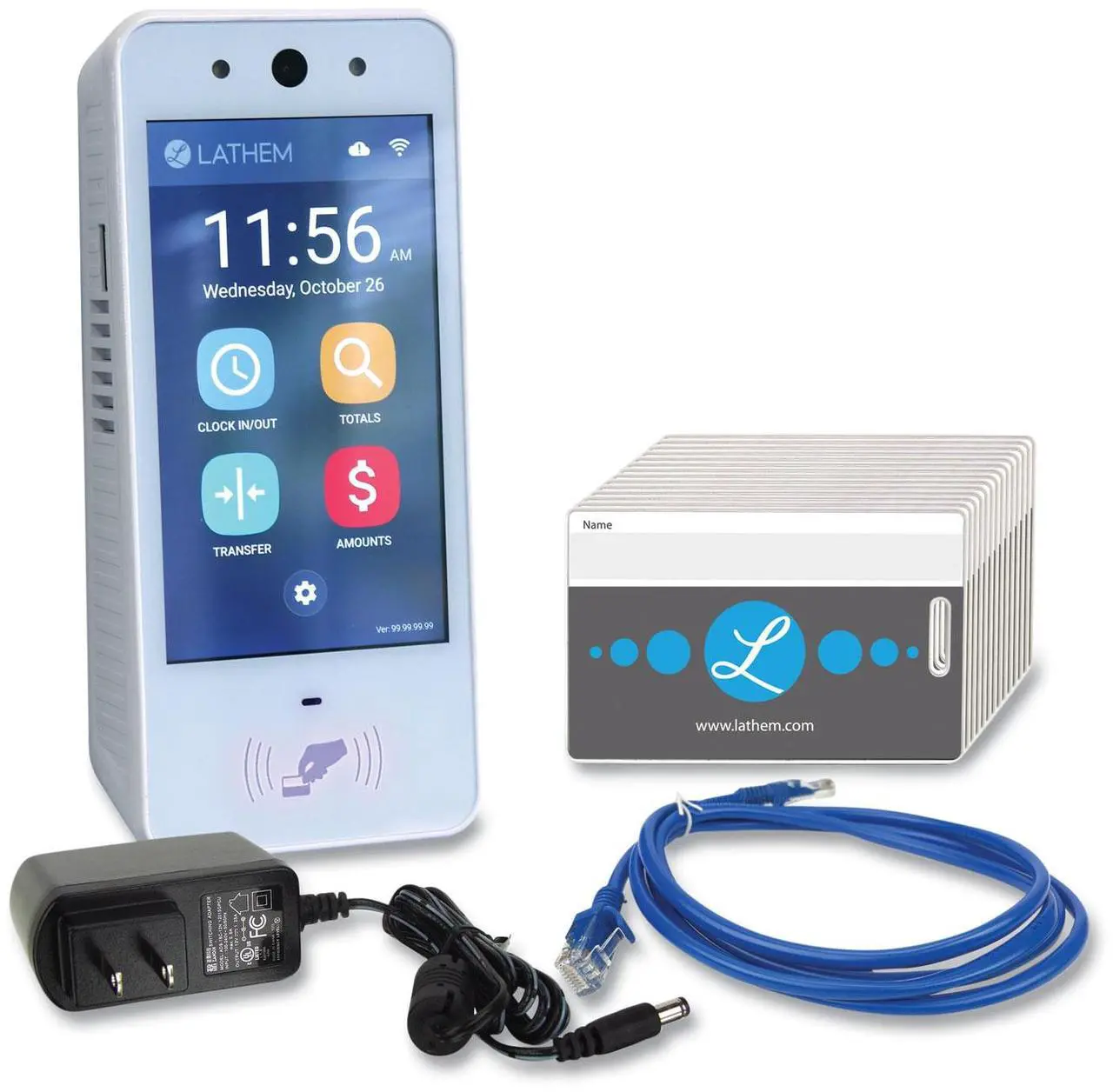 Alt view image 2 of 7 - PCEXPRESS Contactless Touch-Free Wi-Fi Digital Time Clock System 5" Touch Screen LCD Display White PCEXPRESSWEB