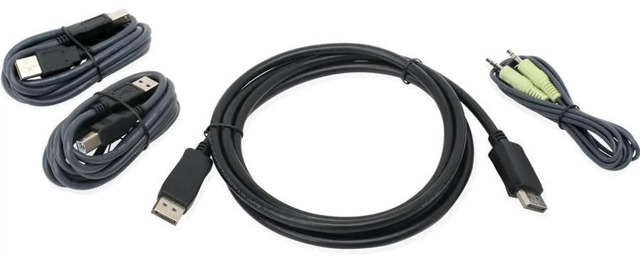 Alt view image 7 of 9 - IOGEAR 6ft DisplayPort, USB KVM Cable Kit with Audio (TAA)