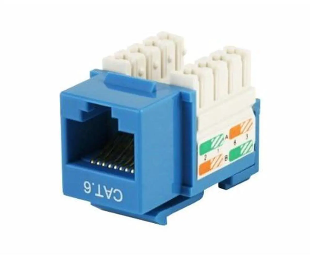 Alt view image 6 of 18 - Monoprice Cat6 Punch Down Keystone Jack - Blue | 110 Type IDC, 90 Degree Connection