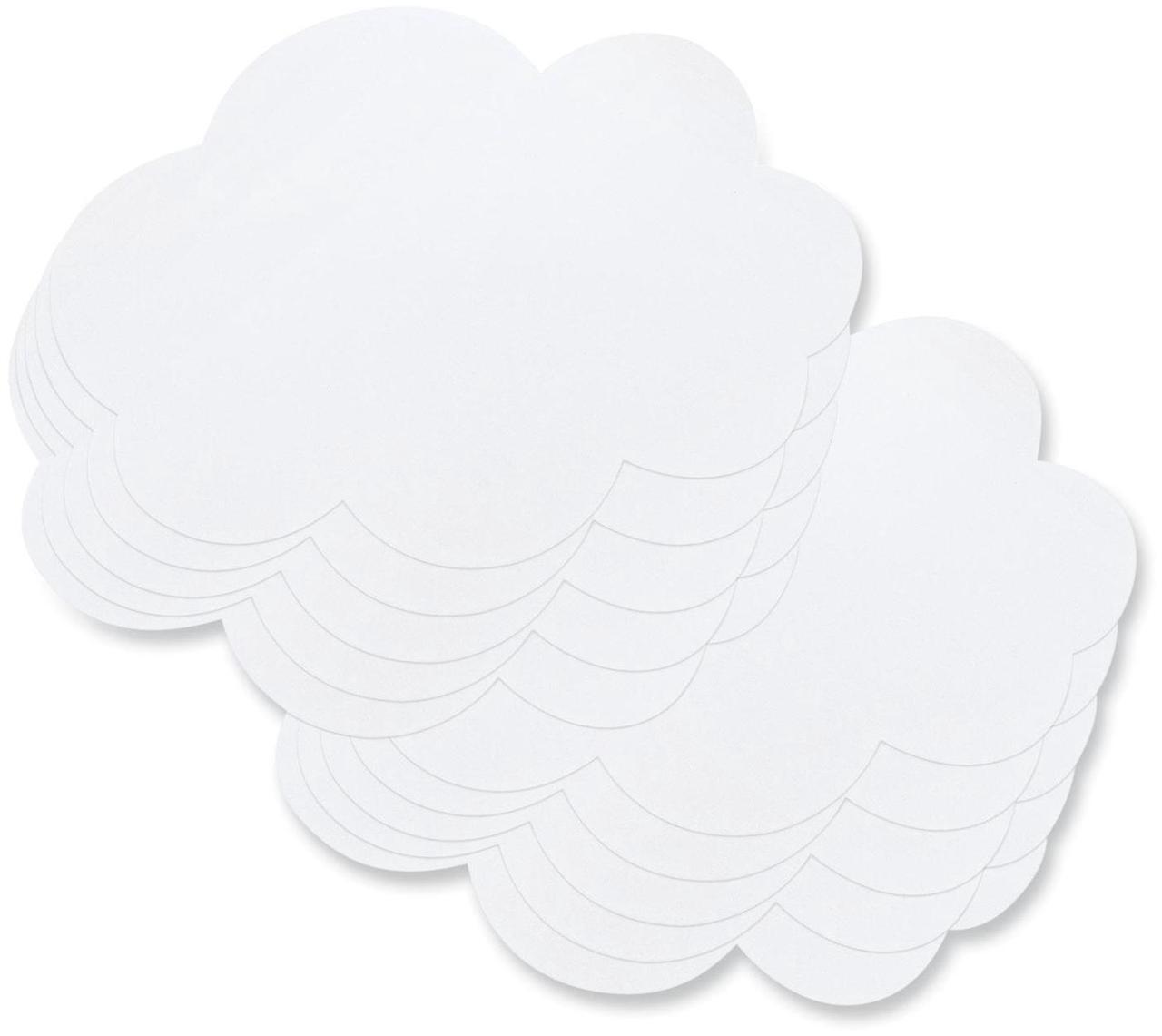 Main image of Self Stick Dry Erase Clouds Laminated Foam Surface 7" x 10" White 10/Pack PAC9014