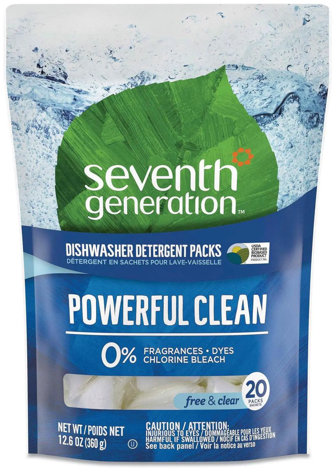Main image of Seventh Generation Natural Automatic Dishwasher Detergent Free and Clear 45Ct