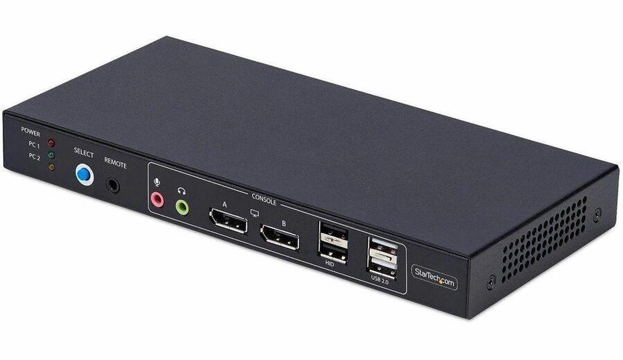 Main image of StarTech 2-Port Dual-Monitor DisplayPort KVM Switch with Dual View Video Matrix- 4K 60Hz - 4x USB Hub Ports - Hotkey Switching - DP 1.2 Matrix KVM   P2ADD121D-KVM-SWITCH